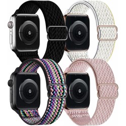 Yeetonk Stretchy Solo Loop Compatible with Apple Watch Bands 38mm 40mm 41mm 42mm 44mm 45mm 49mm,Braided Elastics Nylon Strap Women Men for iWatch Series 9/8/7/6/5/4/3/2/1 SE/Ultra/Ultra 2